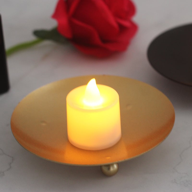 Iron Plate Candle Holder LED Candle Base