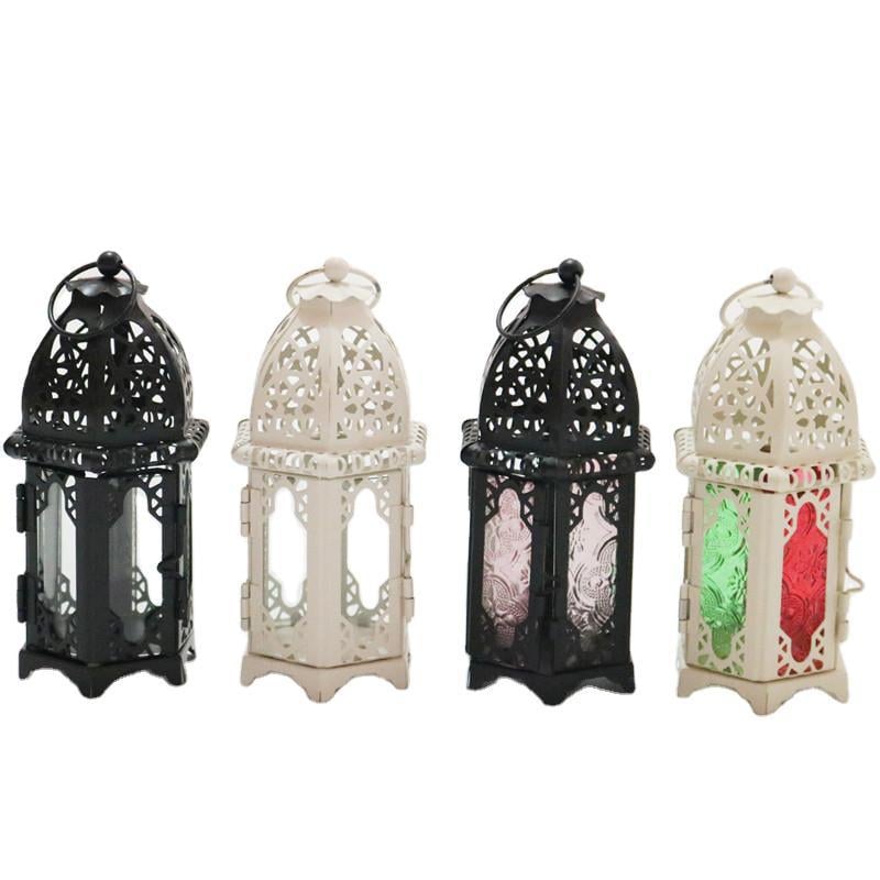 European Style Moroccan Glass Candle Holder Metal