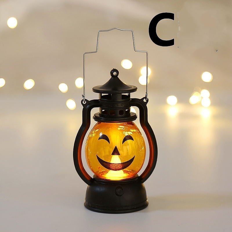 Halloween Oil Lamp Portable Pumpkin Lantern Skull Decoration