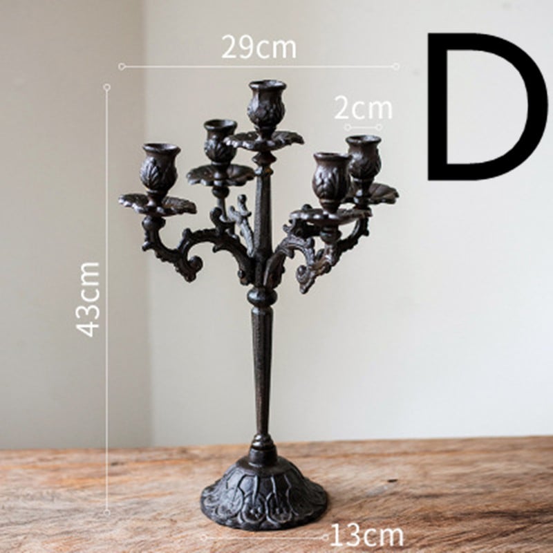 Vintage Cast Iron Carved Candle Holder Ornaments