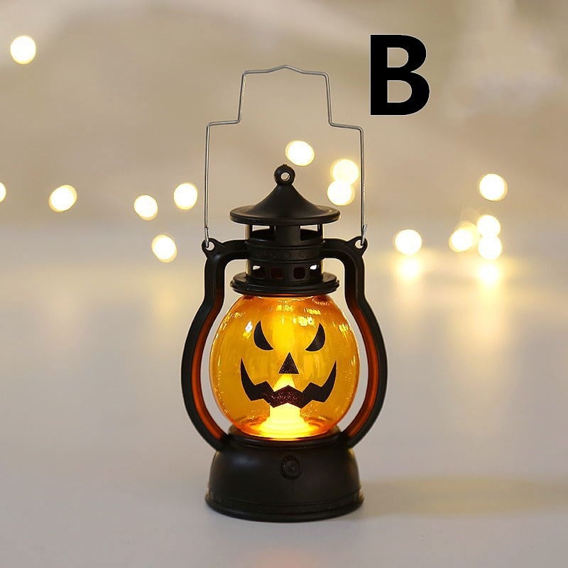 Halloween Oil Lamp Portable Pumpkin Lantern Skull Decoration